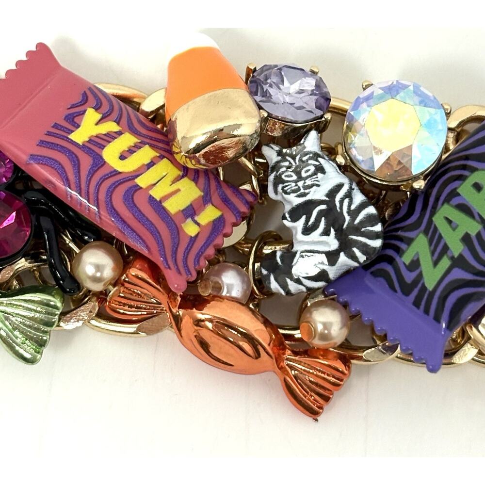Betsey Johnson Halloween Candy Corn Toggle Bracelet Cat Spider New With Tags NWT